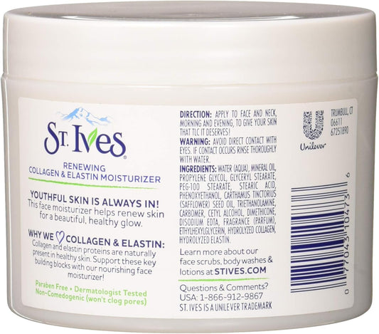 St. Ives Timeless Skin Collagen Facial Moisturizer, 10 Oz Per Pack - (2 Pack)