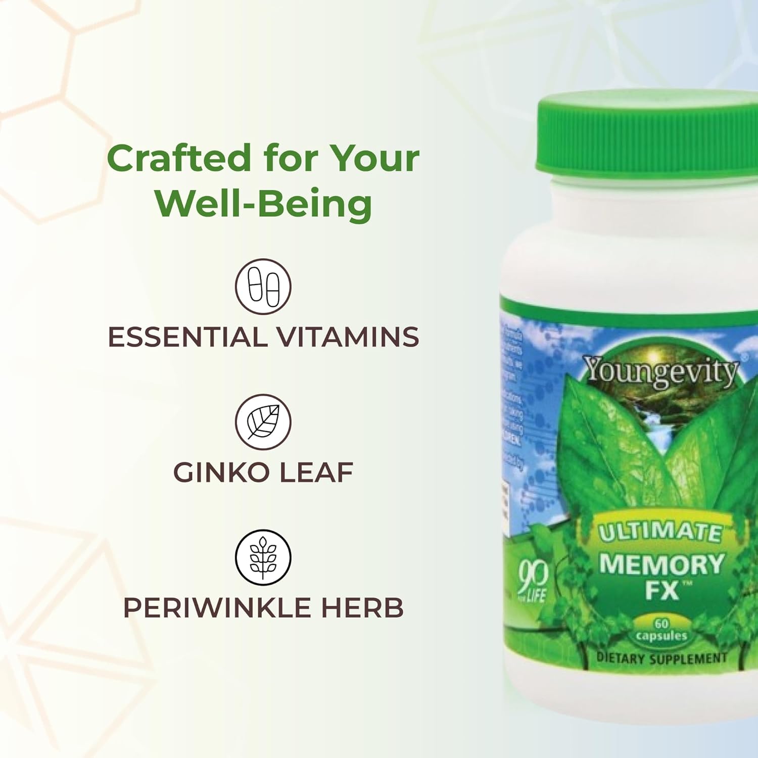 Buy Youngevity Ultimate Memory Fx™: Ginkgo Leaf, Periwinkle Herb + Vitamins To Support Brain Function And Memory - Brain Health, Memory Retention Supplement (60 Capsules) On  Free Shipping On Qualified Orders