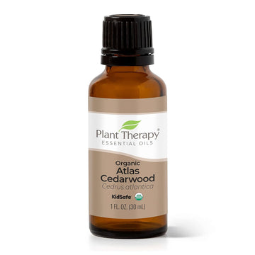 Plant Therapy Organic Atlas Cedarwood Essential Oil 100% Pure, Usda Certified Organic, Undiluted, Natural Aromatherapy, Therapeutic Grade 30 Ml (1 Oz)