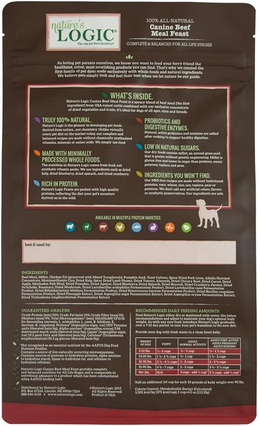 Nature'S Logic Canine Beef Meal Feast, 4.4 Lbs