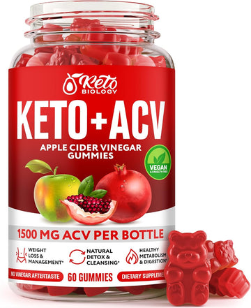 Keto Acv Gummies For Weight Loss & Detox - Acv Keto Gummies 1500 Mg - Vegan Apple Cider Vinegar Gummies For Ketosis, Metabolism & Energy - Ac Keto Gummies - 60 Count