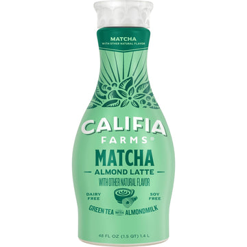 Califia Farms - Matcha Almond Latte, 48 Oz, Dairy Free, Almond Milk, Plant Based, Vegan, Gluten Free, Non Gmo, Green Tea
