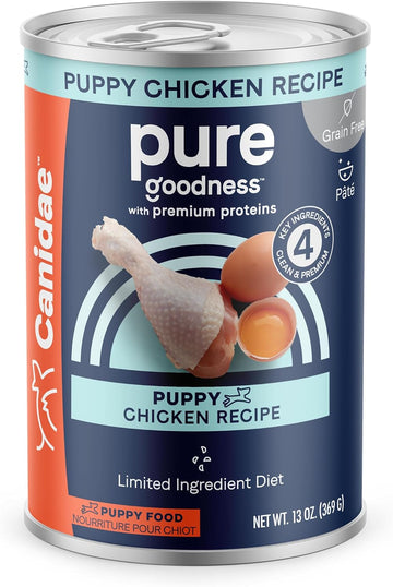 Canidae Pure Limited Ingredient Premium Puppy Wet Dog Food, Chicken Recipe, 13 Ounce (Pack Of 12), Grain Free