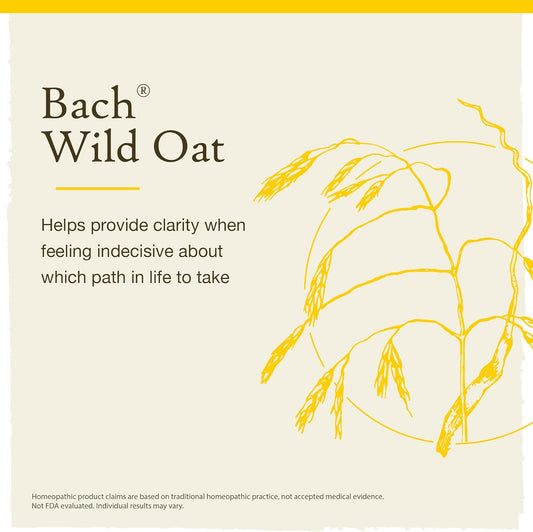 Bach Original Flower Remedies, Wild Oat For Deciding Life'S Path (Non-Alcohol Formula), Natural Homeopathic Flower Essence, Holistic Wellness And Stress Relief, Vegan, 10Ml Dropper