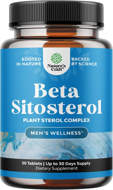 Plant Sterols Complex with Beta Sitosterol - 500mg Beta-Sitosterol Sterols and Stanols Supplement for Heart Health and Prostate Support - Heart and Prostate Health Supplement for Men - 30 Tablets