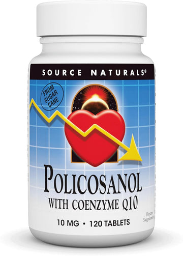Source Naturals Policosanol with Coenzyme Q10, 10 Mg -120 Tablets