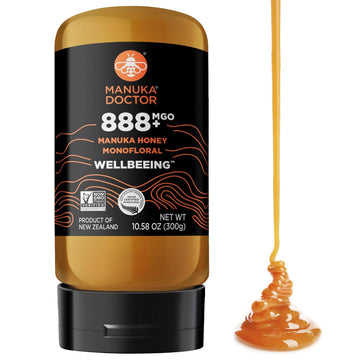 Manuka Doctor - Mgo 888+ Squeezy Manuka Honey Monofloral, 100% Pure New Zealand Honey. Certified. Guaranteed. Raw. Non-Gmo (10.58 Oz)