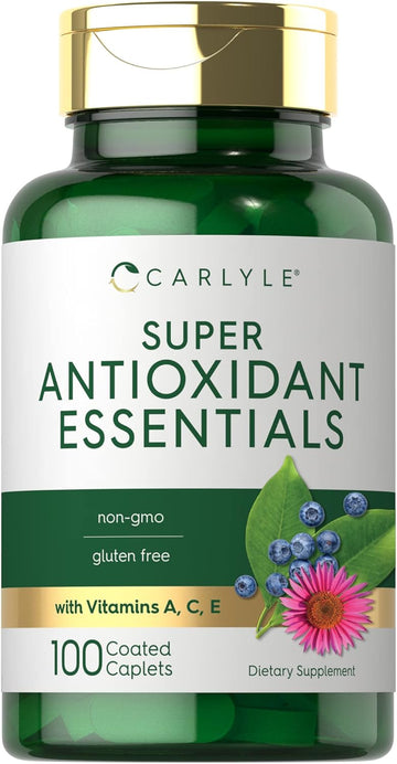 Carlyle Antioxidants Supplement | 100 Caplets | Nutritional Complex | Vitamin A, C, E | Non-Gmo, Gluten Free Formula