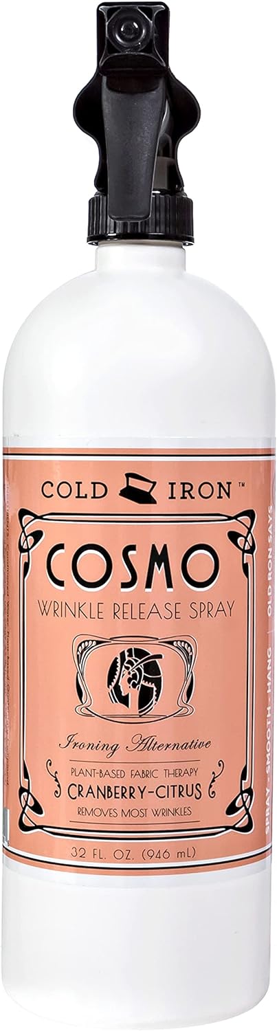 Cold Iron Wrinkle Release Spray 32 fl oz. Cranberry-Citrus. Plant Based Ironing Alternative. Fast, Easy to Use. Spray, Smooth, Hang. Award Winning Formula to Save You Time : Health & Household