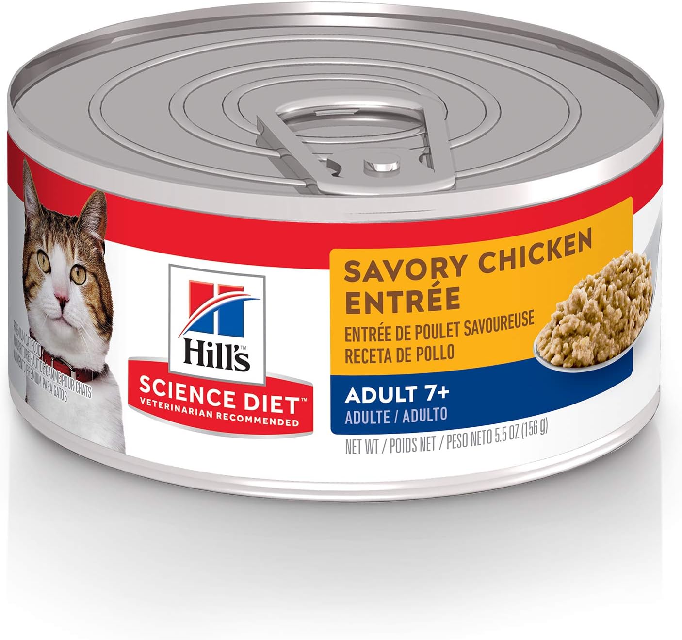 Hill'S Science Diet Adult 7+, Senior Adult 7+ Premium Nutrition, Wet Cat Food, Chicken Minced, 5.5 Oz Can, Case Of 24