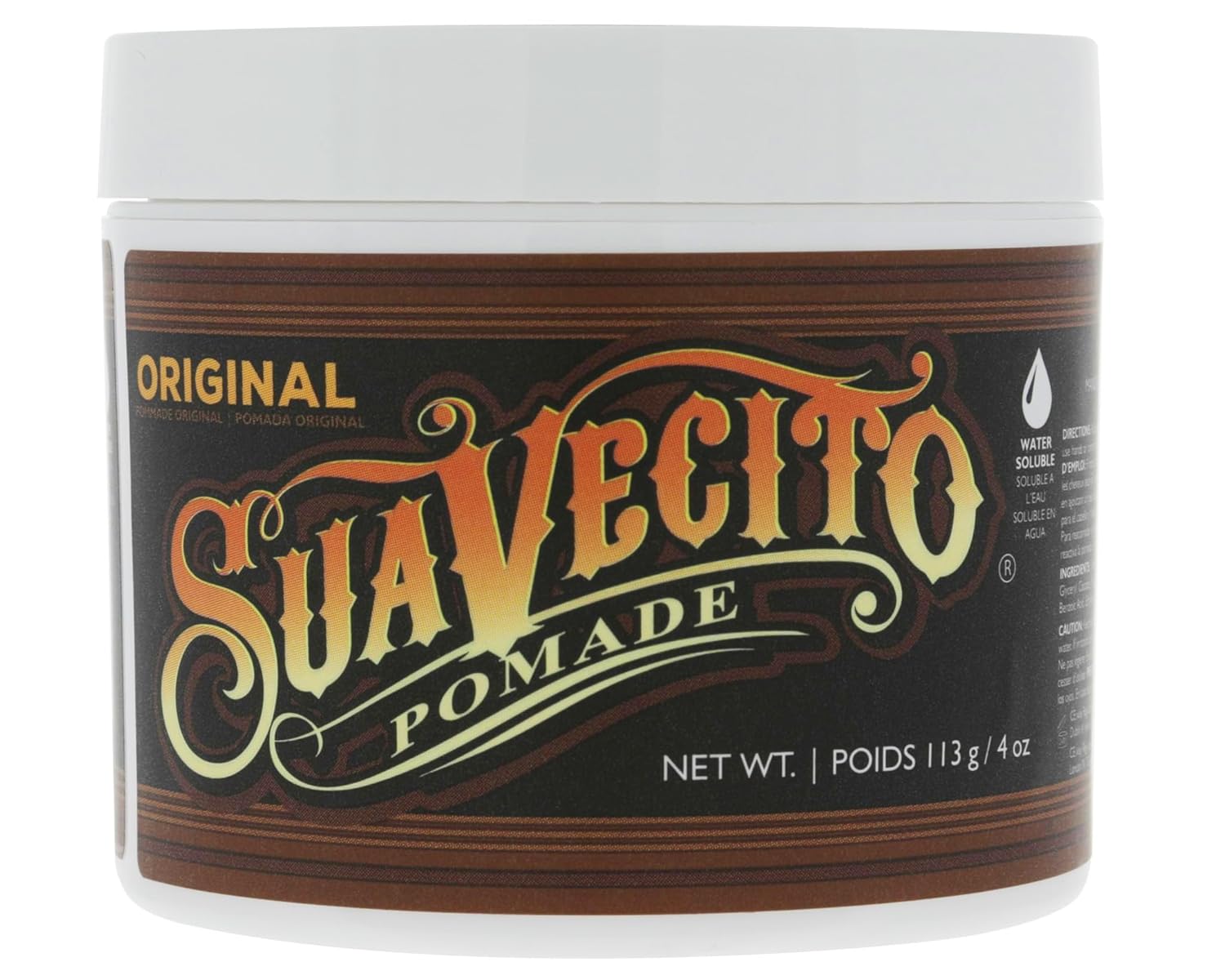 Suavecito Pomade For Men - Medium Hold Shine Water Based Oz Pack Wax Like Flake All Day Hair Free Gel Hairstyles Easy To Wash Out