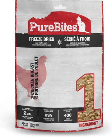 Purebites Chicken Freeze Dried Cat Treats, 1 Ingredient, Made In Usa, 5.5Oz