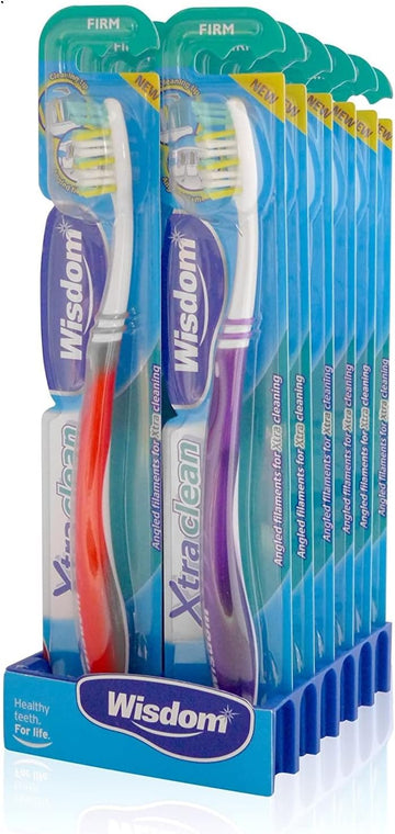 12x Wisdom Xtra Clean Manual Toothbrush Firm Bristles Teeth Cleaning Dental