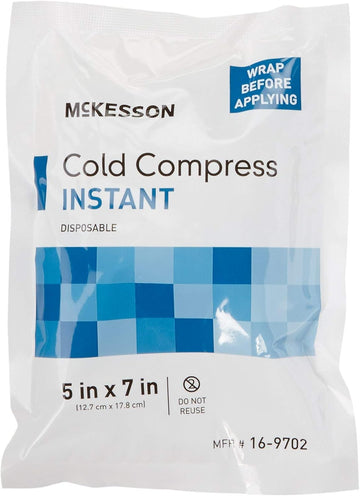 Mckesson Cold Compress, Instant Cold Pack, Disposable, 5 In X 7 In, 1 Count, 24 Packs, 24 Total