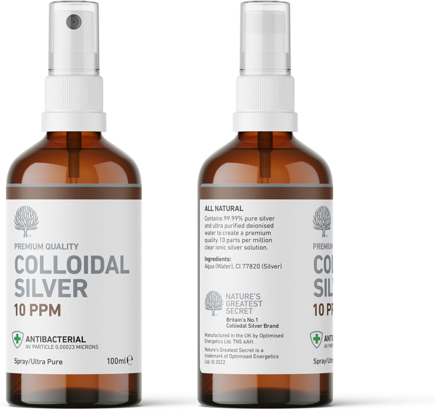 Nature's Greatest Secret Premium Quality Antibacterial 10ppm Colloidal Silver Spray 100ml : Amazon.co.uk: Health & Personal Care