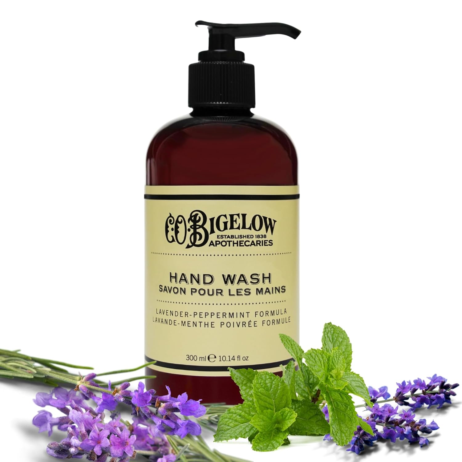 C.O. Bigelow Lavender Peppermint Hand Wash, Moisturizing Hand Soap, Scented Liquid Soap, 10.14 Fl Oz