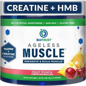 Biotrust Ageless Muscle Builder - Creatine Hmb Powder With Vitamin D3 & Betaine - Build & Preserve Naturally Declining Muscle Mass & Strength - Fruit Punch, 30 Servings