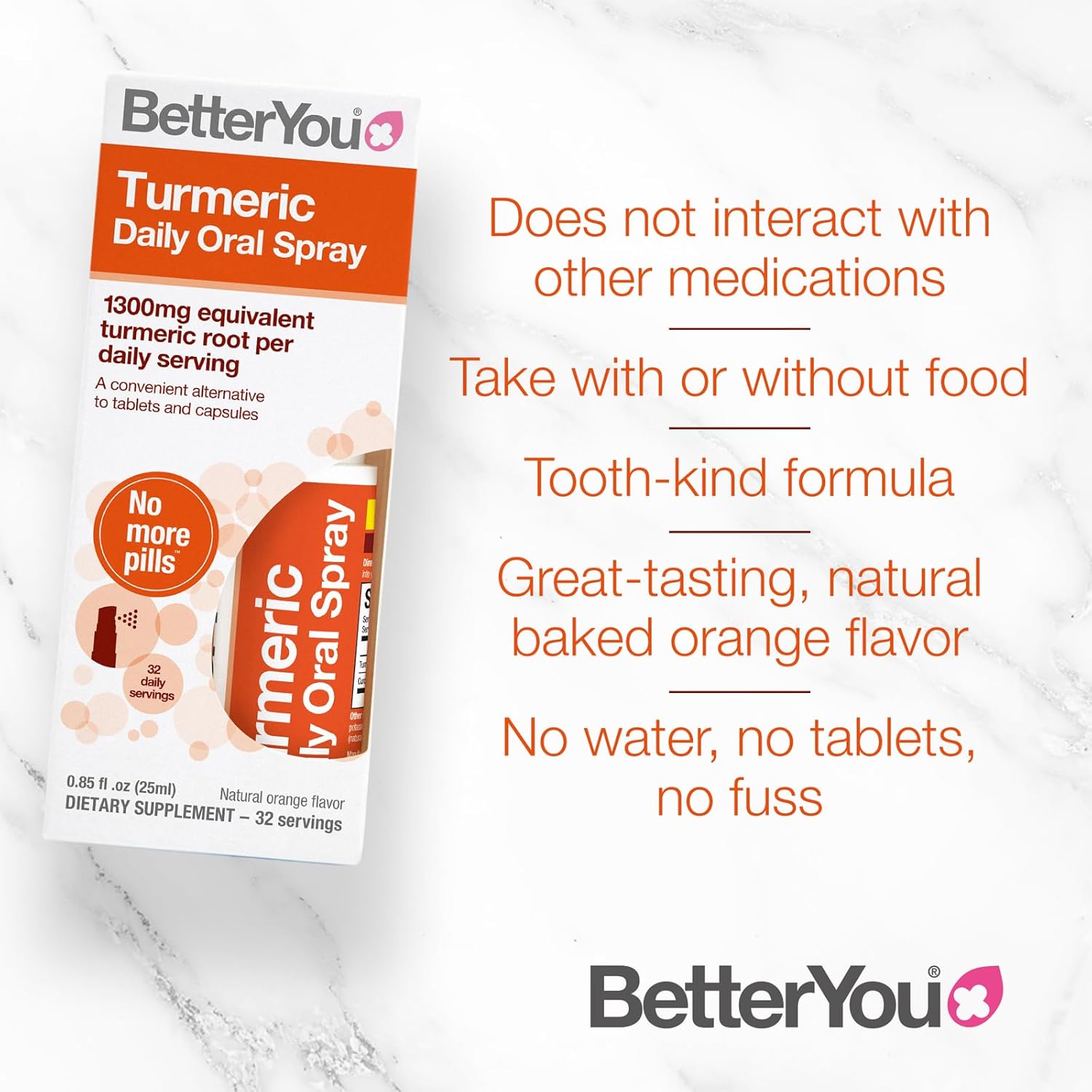 BetterYou Tumeric Oral Spray 25ml (PACK OF 1) : Amazon.co.uk: Health & Personal Care