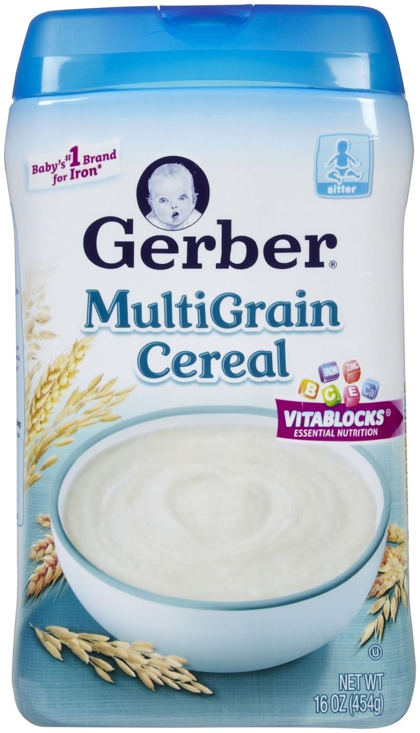 Gerber Baby Cereal, 2nd Foods, Sitter, Grain & Grow, Multigrain, 16 Ounce