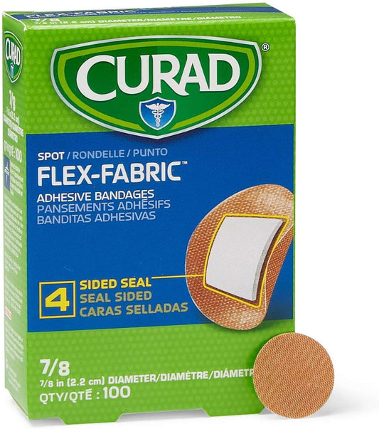 Curad Flex Fabric Spot Adhesive Bandages, Bandage Diameter Is 7/8' (Box Of 100)