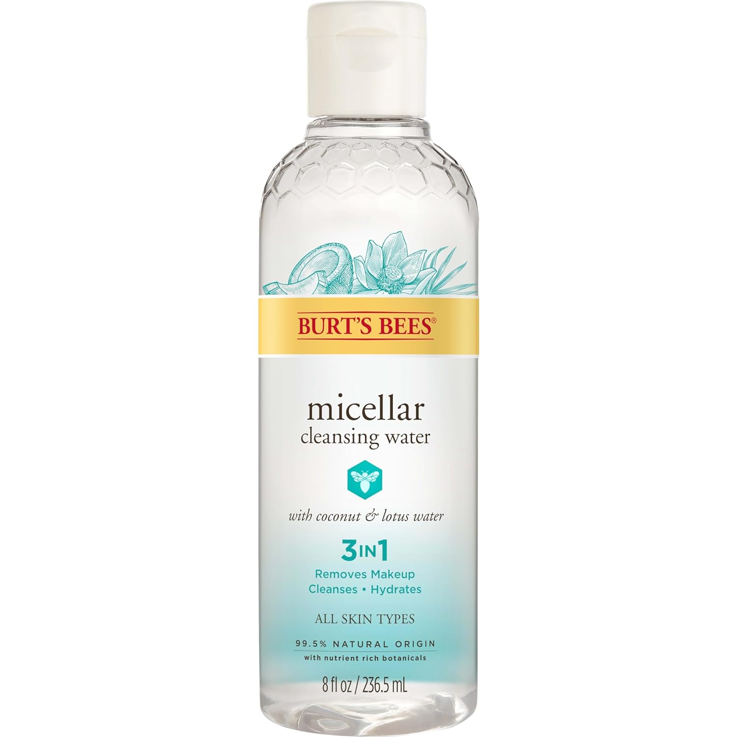 Burt'S Bees Micellar Cleansing Water With Coconut & Lotus Extract, 8 Oz (Package May Vary)