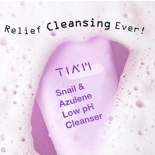 Tiam Calming Duo: Snail & Azulene Low Ph Cleanser With Snail & Azulene Water Essence For All Skin Types, Sensitive Skin, Centle Cleansing, Calming, Korean Skincare Set