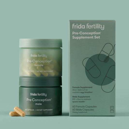 Frida Fertility Male Pre-Conception Supplements - Daily Vitamins & Minerals to Maintain & Support Sperm Health, Sperm Function, Sperm Structure, Testosterone Levels - 60 Capsules Each, 30 Day Supply