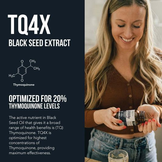 20% Thymoquinone Black Seed Oil Extract Capsules - TQ-Advanced 4X®: Hi