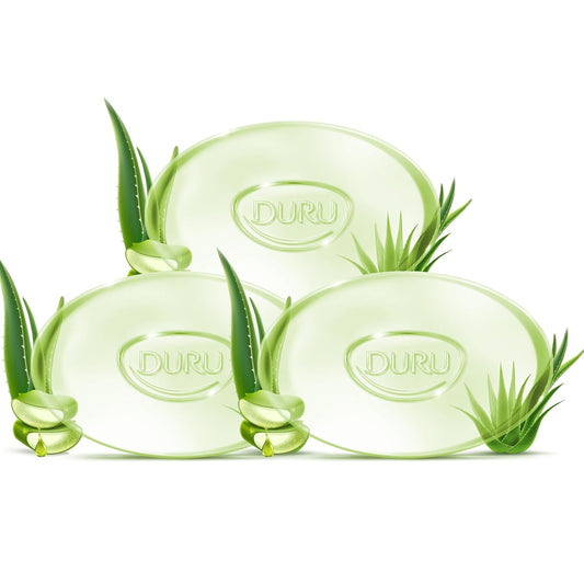 Duru Aloe Vera Glycerin Bar Soap - Vegan Transparent Cleansing Bar Moisturizing Sensitive Skin Wash For Women And Men Plant Based - 3 Pack