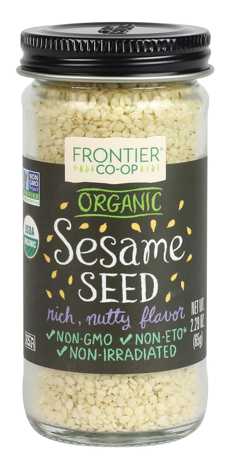 Frontier Whole Organic Sesame Seed, Hulled, 2.29 Ounce (Pack Of 12)