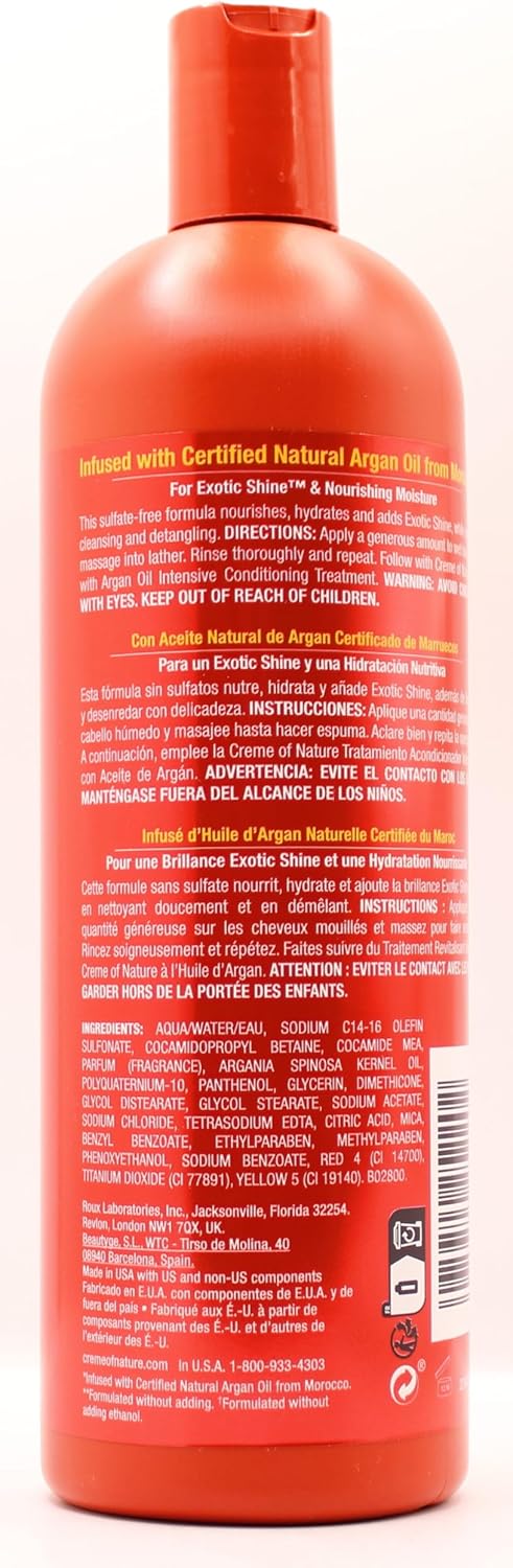 Creme Of Nature Argan Oil Sulfate-Free Moisture & Shine Shampoo 591Ml & Argan Oil Intensive Conditioning Treatment 591Ml