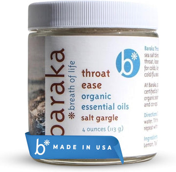 Throat Ease Salt Gargle 4 Oz. - Organic Sea Salt And Essential Oils For Adults And Children