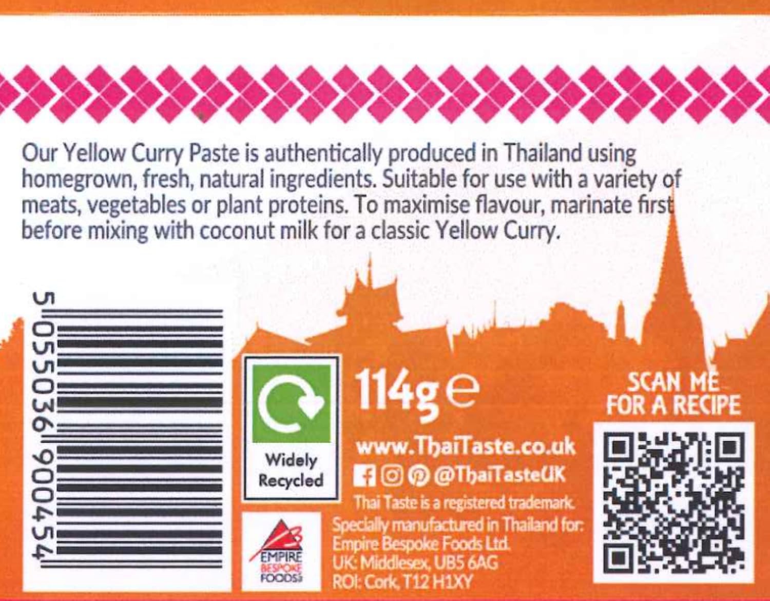 Thai Taste Gang Garee Yellow Curry Paste (114G)