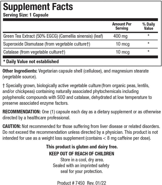 Biotics Research Egcg 200 Mg Green Tea Extract, Camellia Sinensis, 50% Egcg, Polyphenols, Cardiovascular Support, Neuroprotection, Healthy Immune Function, Maintain Healthy Metabolism, 60 Capsules