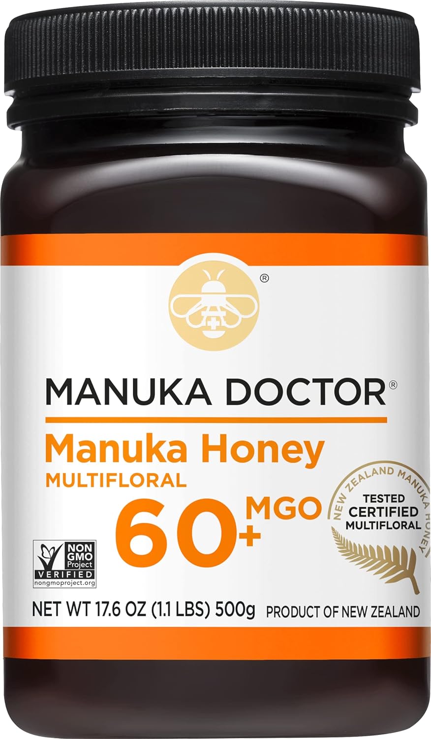 Manuka Doctor - Mgo 60+ Manuka Honey Multifloral, 100% Pure New Zealand Honey. Certified. Guaranteed. Raw. Non-Gmo (17.6Oz)