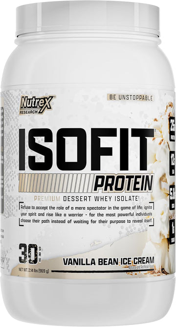 Nutrex Research Isofit Vanilla Whey Isolate Protein Powder 100% Whey Protein Isolate | Muscle Recovery, Naturally High Eaas | Fast Absorbing, Easy Digestion | (Vanilla Bean Ice Cream, 30 Servings)