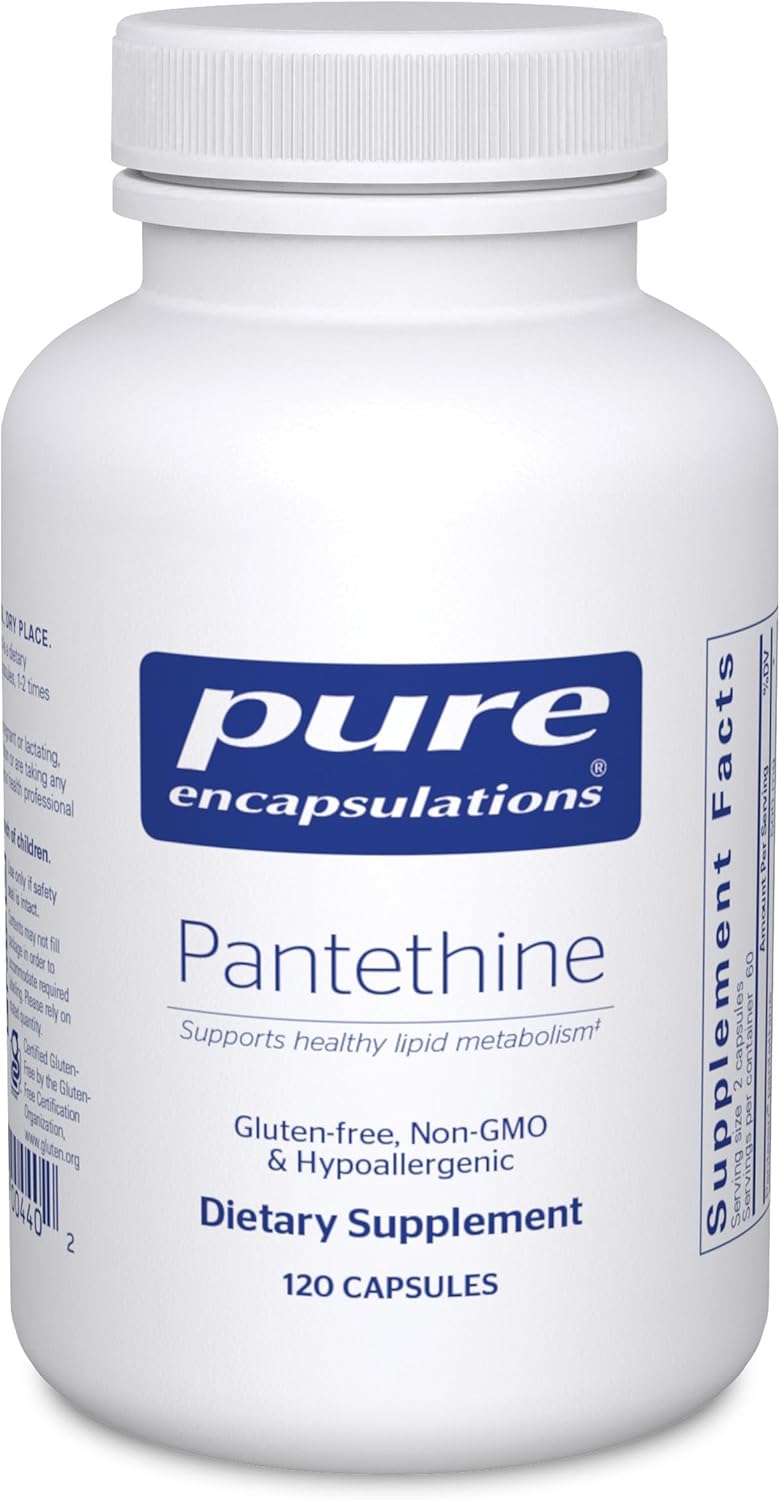 Pure Encapsulations Pantethine | Hypoallergenic Supplement Supports Healthy Lipid Metabolism And Cardiovascular Function | 120 Capsules