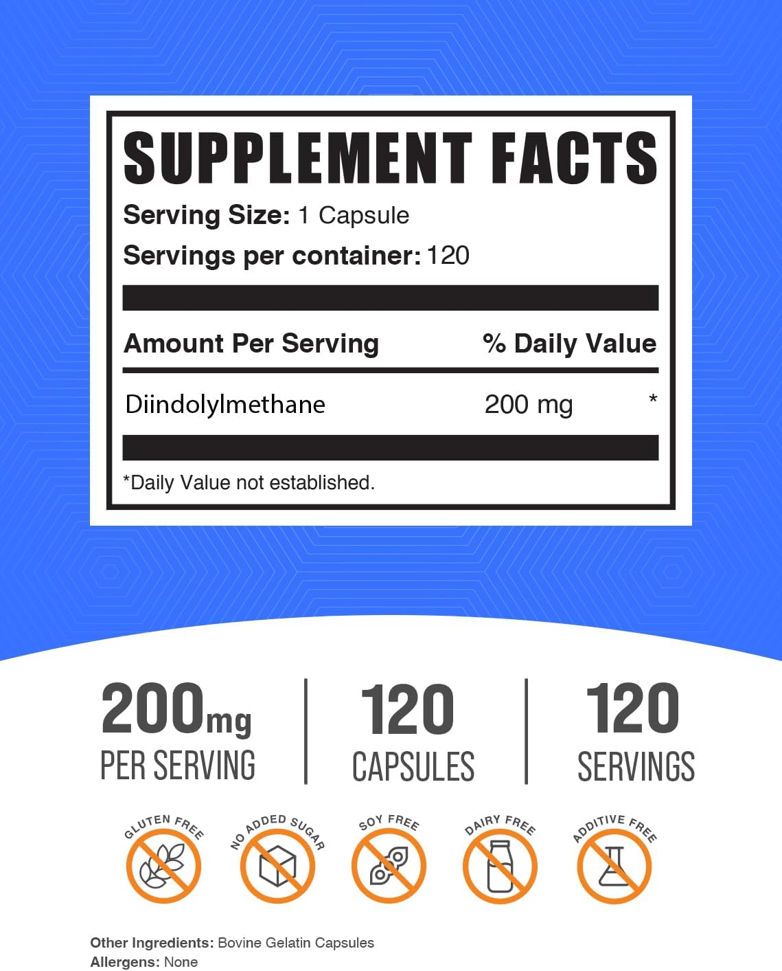 Bulksupplements.Com Dim Capsules (Diindolylmethane) - Dim Supplement For Liver Support - Gluten Free, Soy Free Capsules - 200Mg Per Serving - 4-Month Supply (120 Capsules)