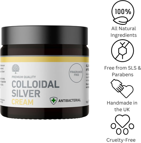 Nature'S Greatest Secret All Natural Antibacterial Cream With 81% Premium Quality Colloidal Silver 100G