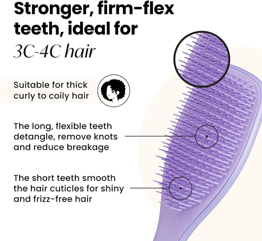 Tangle Teezer | The Naturally Curly Wet Detangler Hairbrush For 3C To 4C Hair | Reduces Frizz | Purple Passion