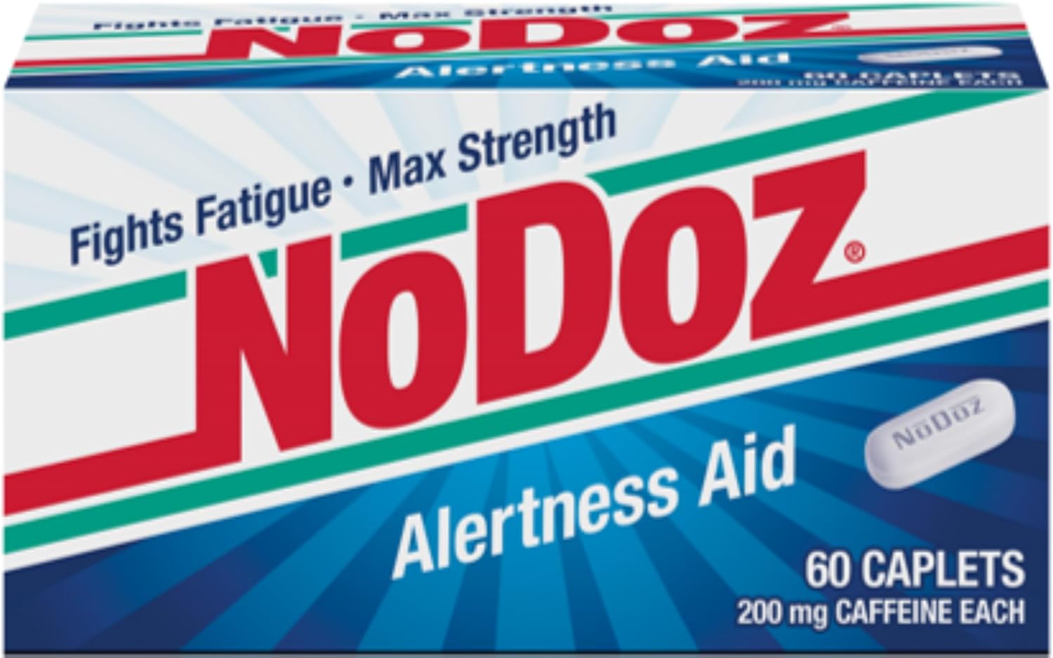 Nodoz 200Mg Caffeine Pills Maximum Strength, 60 Caplets Total