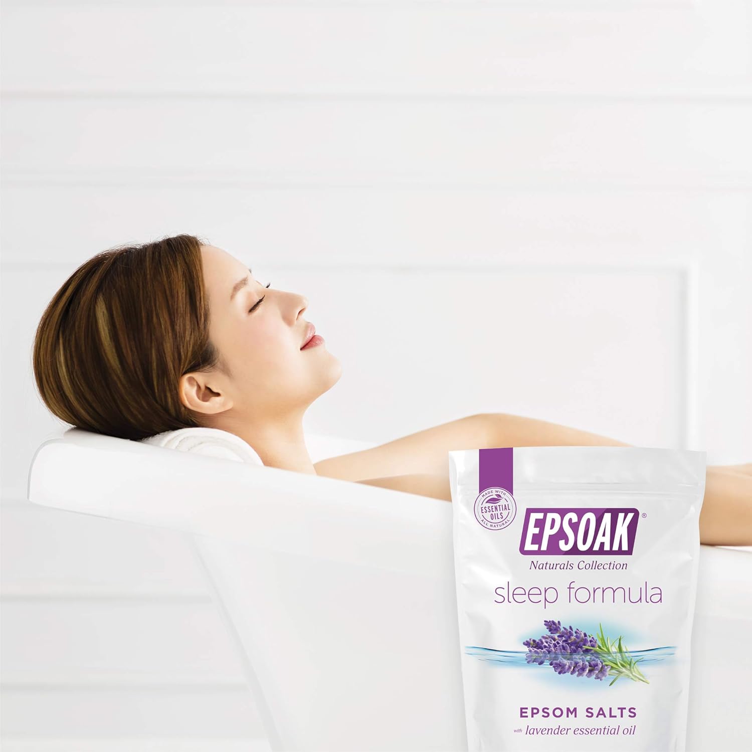 Epsoak Epsom Salt 2 Lb. Magnesium Sulfate Usp. (Qty. 1 X 2Lb. Bag), Lavender Sleep Formula, Resealable Epsom Salt Bag, Made In The Usa, Cruelty-Free Certified : Beauty & Personal Care
