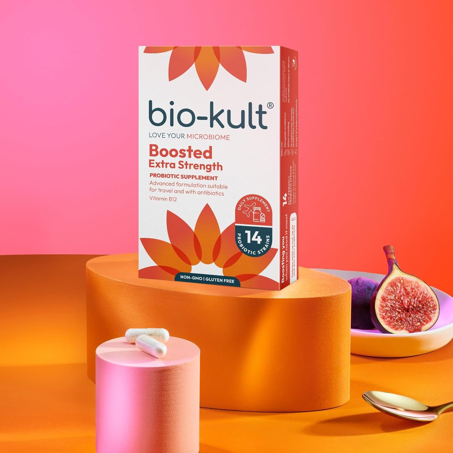Bio-Kult Boosted Extra Strength Probiotic Supplement For Gut Health, Immune System Support And Your Digestive Tract, With Vitamin B12 – 30 Capsules : Health & Household