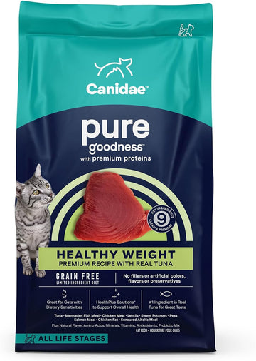 Canidae Pure Weight Management Limited Ingredient Premium Dry Cat Food, Real Tuna Recipe, 10 Lbs, Grain Free