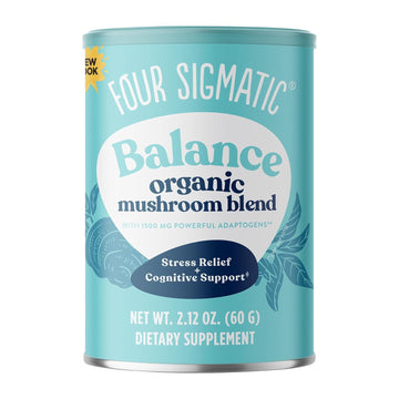 Four Sigmatic Adaptogen and Mushroom Blend Balance Mix | Adaptogen Supplement with Ashwagandha, Moringa, Holy Basil, Reishi, Chaga and More | Natural Stress Relief and Immune Support Supplement