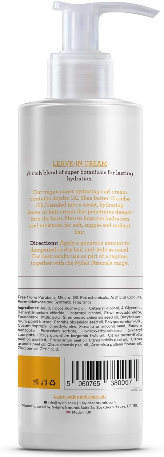 Nylah Moisture Retention Leave-In Cream – Deep Hydration For Curls & Coils, Anti-Frizz, Strengthens & Softens, Afro & Textured Hair Care