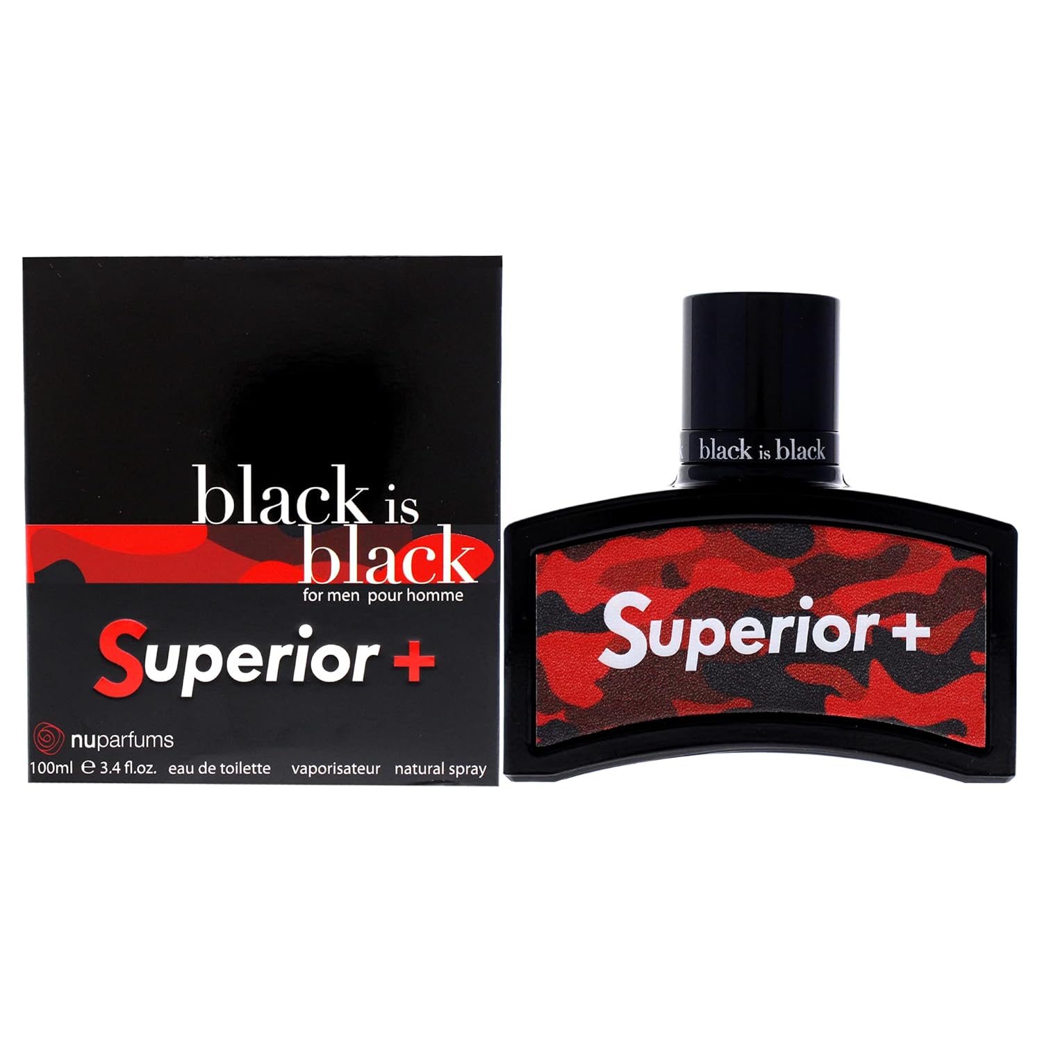 Nuparfums Black Is Black Superior Plus For Men Eau De Toilette Spray, 3.4 Ounce : Beauty & Personal Care