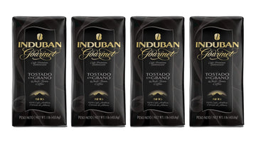 Induban Gourmet, 16 oz Bag, Whole Bean Coffee, Medium Roast - Premium 100% Arabica Coffee from the Dominican Republic (Pack of 4)