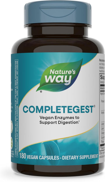 Nature'S Way Completegest Vegetarian Enzymes Supplement, Helps Digest Food*, 180 Vegan Capsules