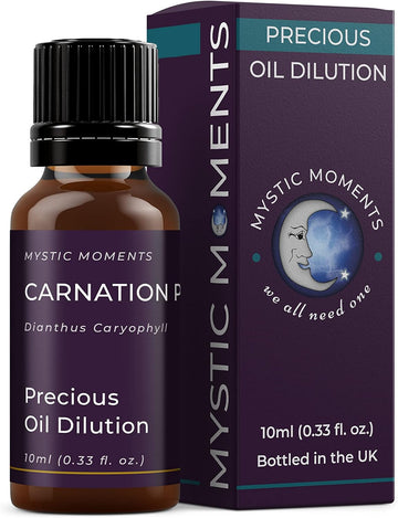 Mystic Moments | Carnation Absolute Precious Oil Dilution 10ml 3% Jojoba Blend Perfect for Massage, Skincare, Beauty and Aromatherapy